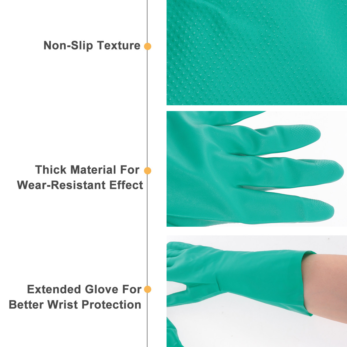 Dish Glove Rubber - 1 paire de gants de lavage
